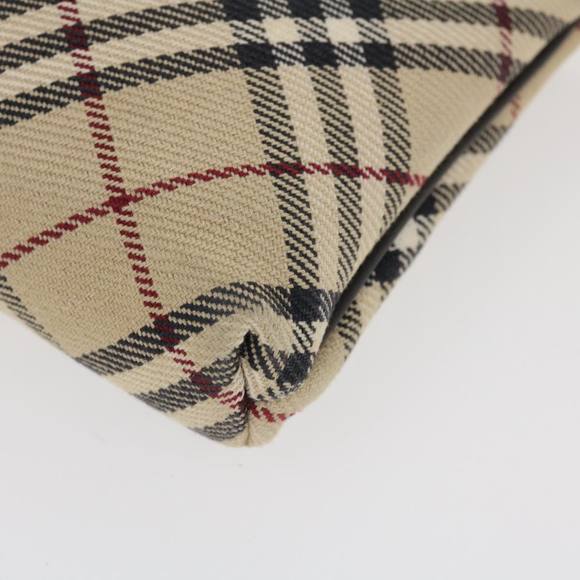 BURBERRY Nova Check Blue Label Pouch Canvas Beige Brown Red Auth 39015 - Picture 14 of 16